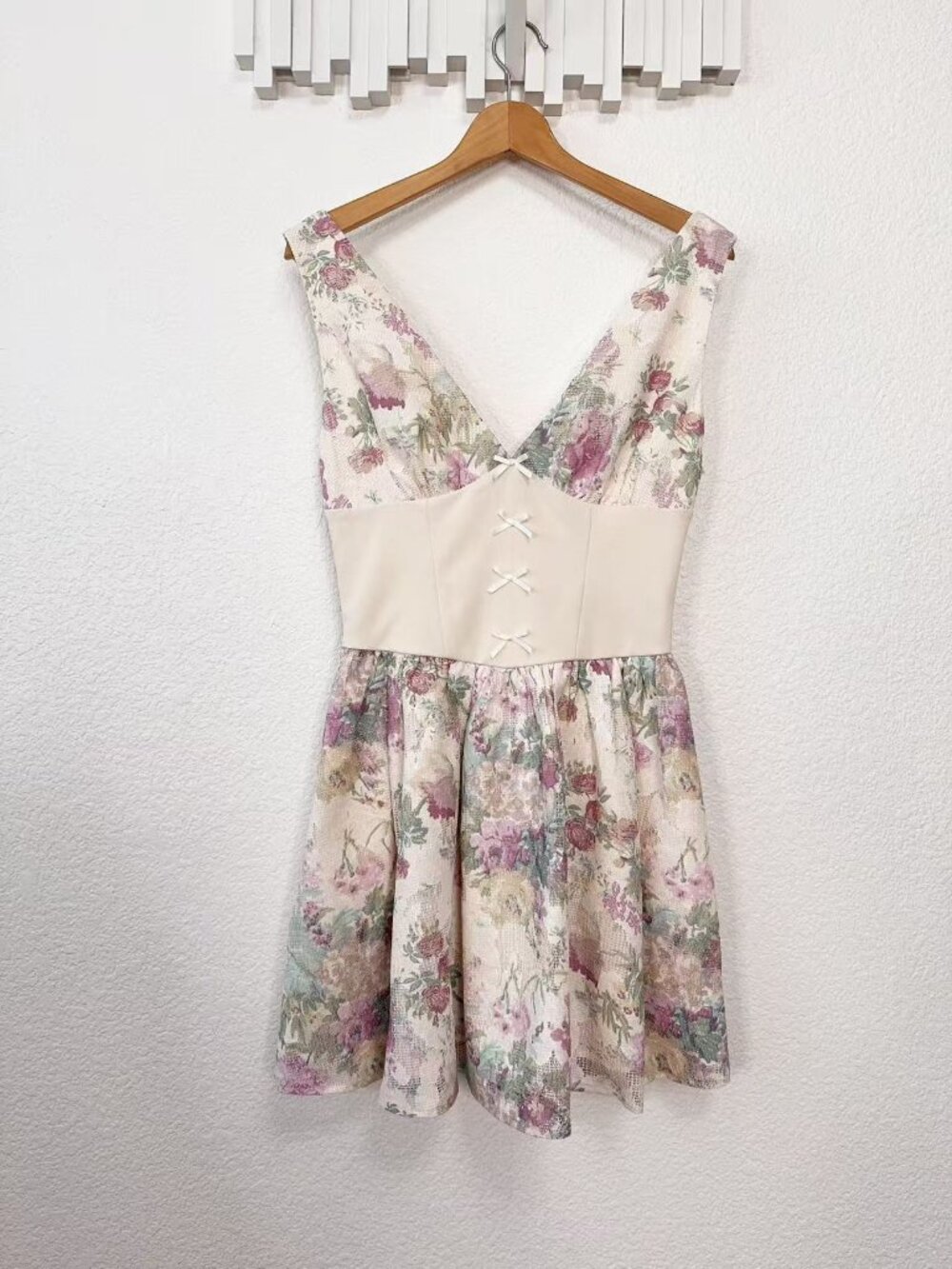 Arose Studio Grace Sleeveless Plain Corset Waist Mini Dress $158 One Size - Picture 2 of 7